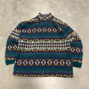 Vintage Spice of Life Mens Large Geometric Southwestern Quarter Zip Sweater